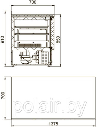 Холодильный стол POLAIR (ПОЛАИР) TBi3GN-G 370 л. (не выше -18), фото 2