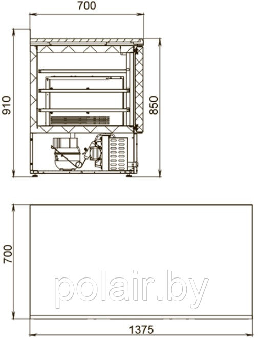 Холодильный стол POLAIR (ПОЛАИР) TBi3GN-G 370 л. (не выше -18) - фото 2 - id-p89198919