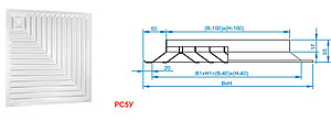 Решетка вентиляционная РС5У-410х410 потолочная
