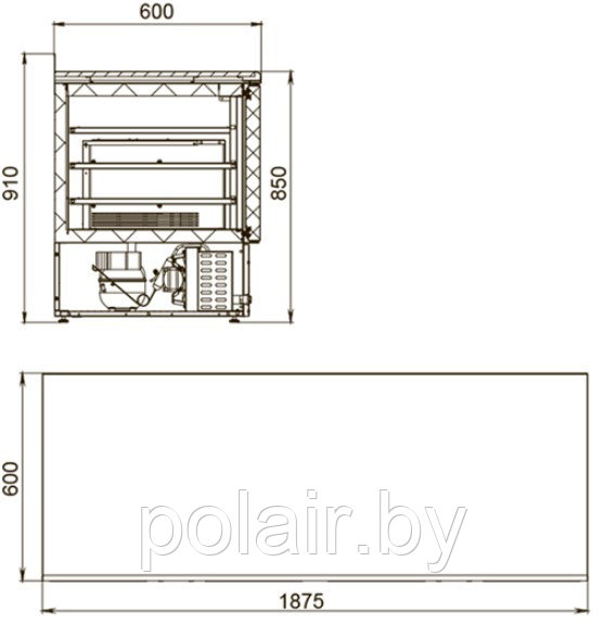 Холодильный стол POLAIR (ПОЛАИР) TBi4-G 400 л. (не выше -18) - фото 2 - id-p89199224
