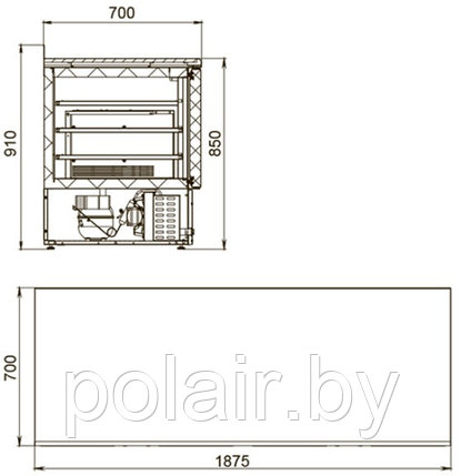 Холодильный стол POLAIR (ПОЛАИР) TBi4GN-G 368 л. (не выше -18), фото 2