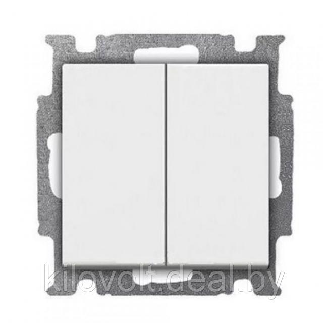 Выключатель двухклавишный (белый) ABB Basic 55 - фото 1 - id-p89199307