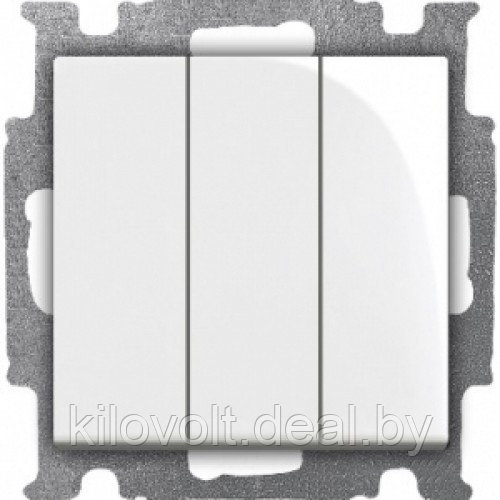 Выключатель трехклавишный (белый) ABB Basic 55 - фото 1 - id-p89199757