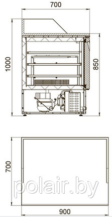 Холодильный стол POLAIR (ПОЛАИР) TMi2GNpizza-G 220 л. (-2...+10), фото 2