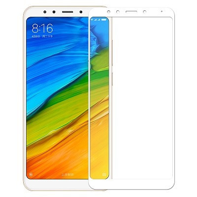 Защитное стекло для Xiaomi Redmi 5 Plus (полноэкранное, белое)