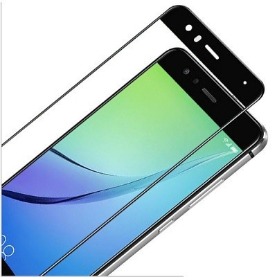 Защитное стекло для Huawei P10 lite 2D  (полноразмерное, чёрное)