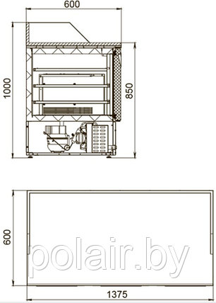 Холодильный стол POLAIR (ПОЛАИР) TMi3pizza-G 300 л. (-2...+10), фото 2