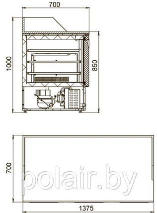 Холодильный стол POLAIR (ПОЛАИР) TMi3GNpizza-G 370 л. (-2...+10), фото 2