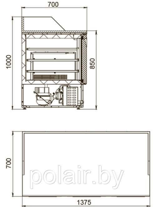 Холодильный стол POLAIR (ПОЛАИР) TMi3GNpizza-G 370 л. (-2...+10) - фото 2 - id-p89250068