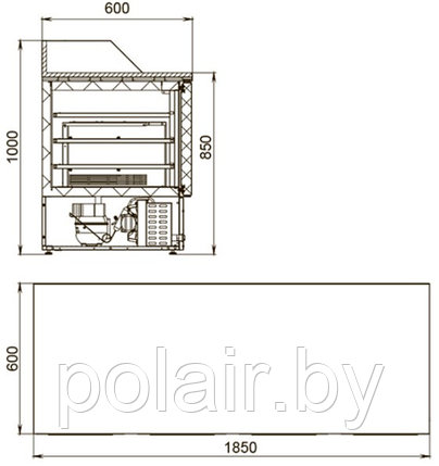 Холодильный стол POLAIR (ПОЛАИР) TMi4pizza-G 400 л. (-2...+10), фото 2