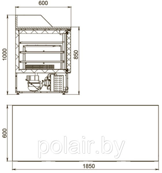 Холодильный стол POLAIR (ПОЛАИР) TMi4pizza-G 400 л. (-2...+10) - фото 2 - id-p89250326