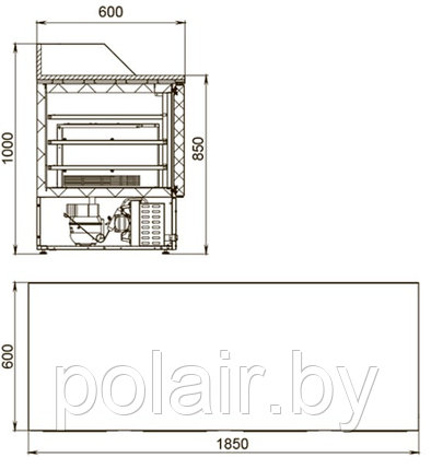 Холодильный стол POLAIR (ПОЛАИР) TMi4GNpizza-G 368 л. (-2...+10), фото 2