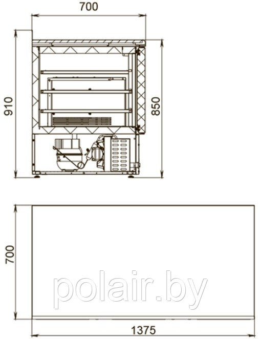 Холодильный стол POLAIR (ПОЛАИР) TDi3GN-G 370 л. (+1...+10) - фото 2 - id-p89252329