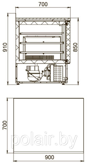 Холодильный стол POLAIR (ПОЛАИР) TDi2GN-G 184 л. (+1...+10) - фото 2 - id-p89252392
