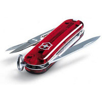 Нож-брелок SIGNATURE, 58 мм, полупрозрачный красный (0.6225) - фото 3 - id-p89324308