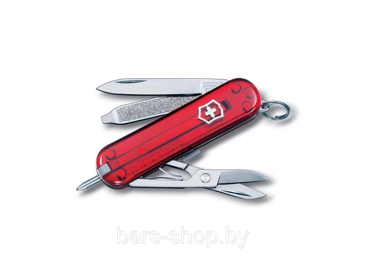 Нож-брелок SIGNATURE, 58 мм, полупрозрачный красный (0.6225) - фото 2 - id-p89324308