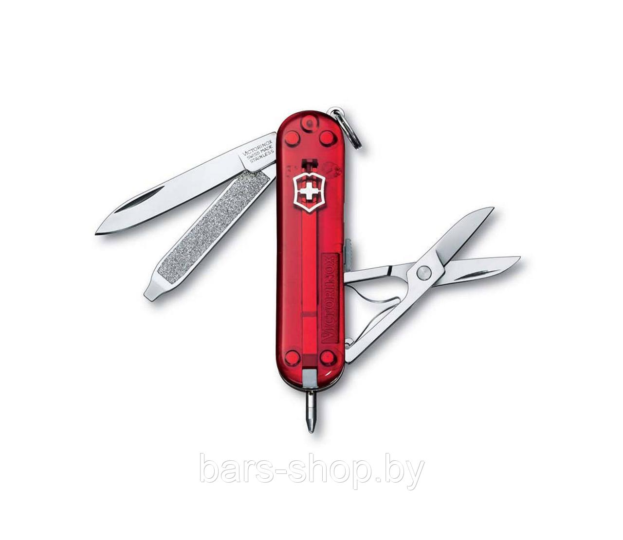 Нож-брелок SIGNATURE, 58 мм, полупрозрачный красный (0.6225) - фото 1 - id-p89324308