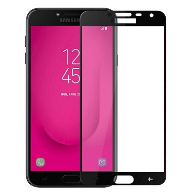Защитное стекло для Samsung Galaxy J4 2018 (чёрное, полноразмерное)
