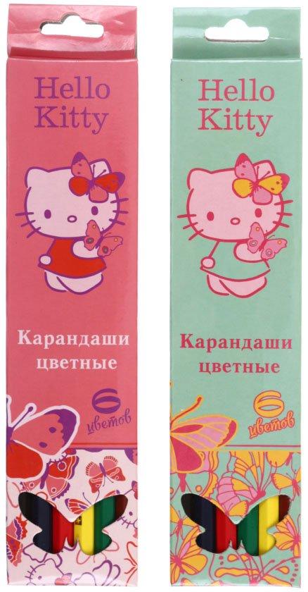 Карандаши цветные Hello Kitty 6 цветов, длина 175 мм, ассорти - фото 3 - id-p89377063