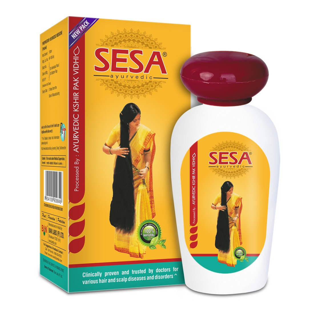 Аюрведическое масло для волос SESA СЕСА (для роста и против выпадения), Индия 100 мл - фото 1 - id-p89383199