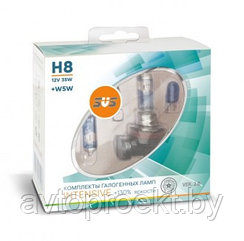 Комплект галогенных ламп SVS Intensive+130% H8 55W+W5W, комплект 2шт