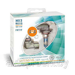 Комплект галогенных ламп SVS Intensive+130% HB3/9005 60W+W5W, комплект 2шт