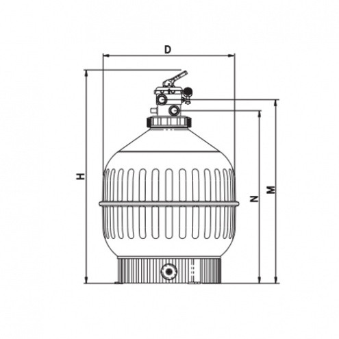 Фильтр песочный Astral Cantabric с верхним вентилем д.750 мм, 1 1/2" - фото 3 - id-p89382949