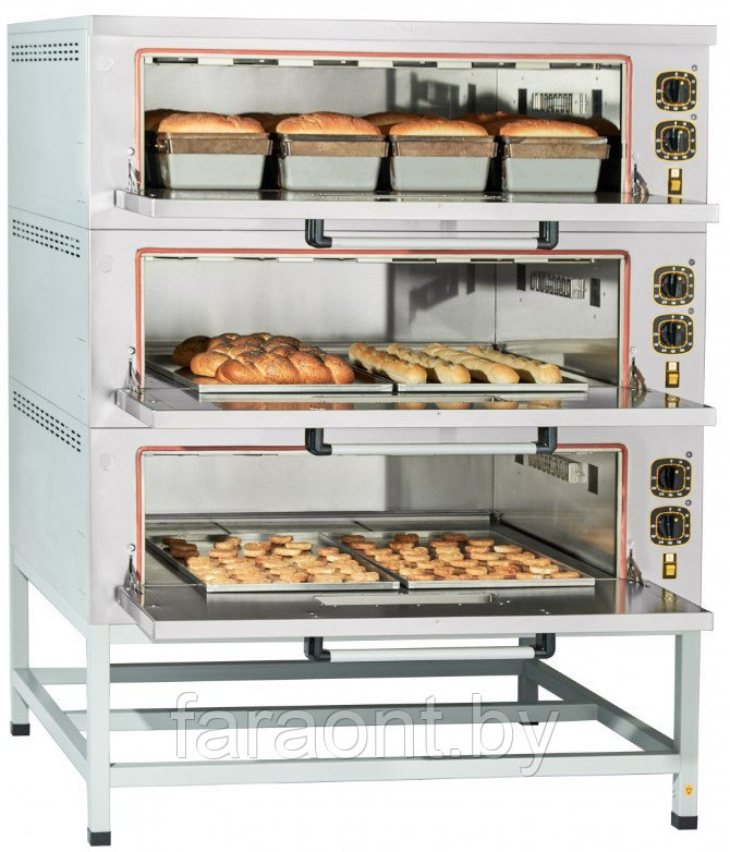 Шкаф пекарский подовый Abat ЭШП-3-01 с пароувлажнением - фото 2 - id-p89386333
