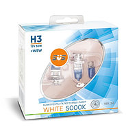 Комплект галогенных ламп SVS серия White 5000K 12V H3 55W+W5W White