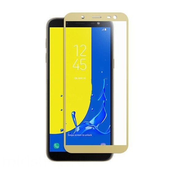 Защитное стекло для Samsung Galaxy J6 2018 (золотое, полноразмерное)