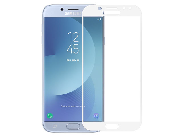 Защитное стекло для Samsung Galaxy J7 2017 (белое, полноразмерное)
