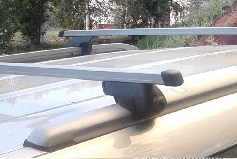 Багажник Атлант для Kia Soul 2, 2013-… (на интегрированные рейлинги)(прямоугольная дуга)