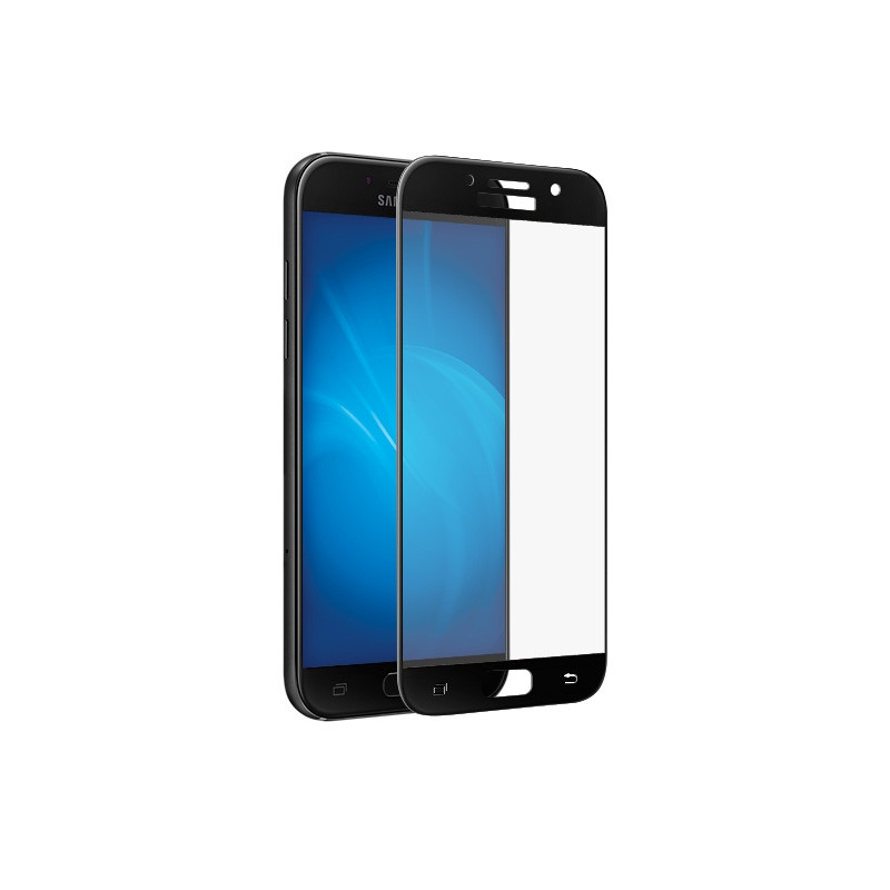 Защитное стекло для Samsung Galaxy А5 2017 (чёрное, полноразмерное)