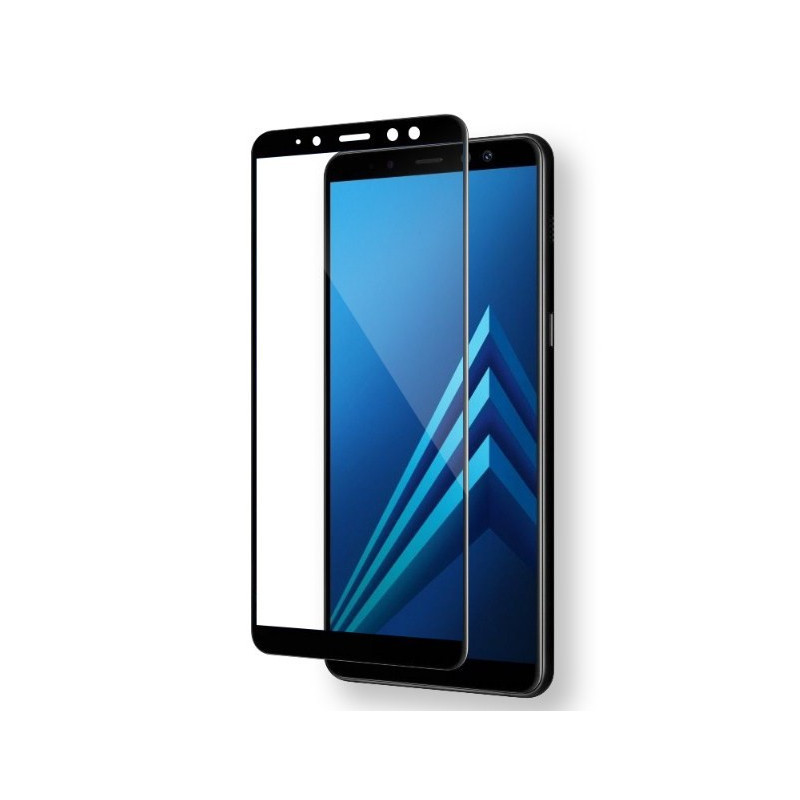 Защитное стекло для Samsung Galaxy А7 2018 (чёрное, полноразмерное)