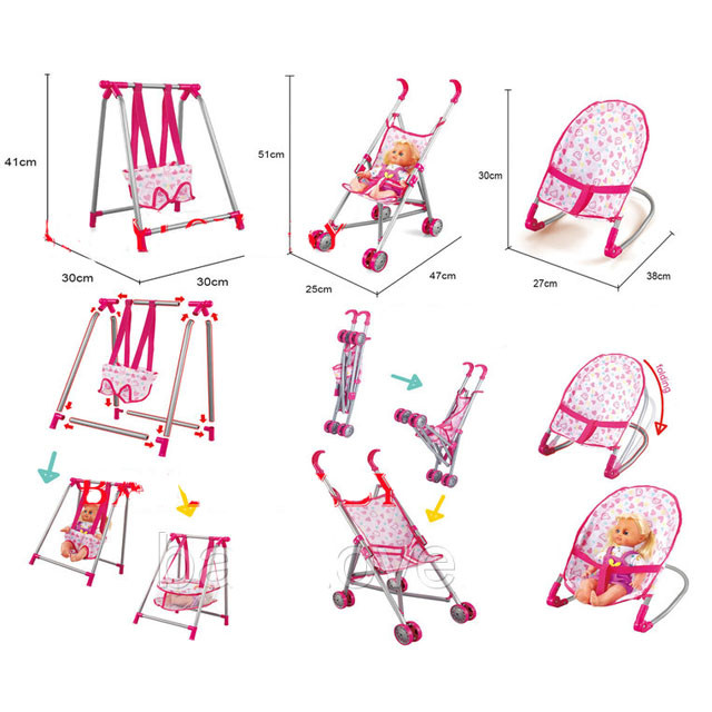 Набор игровой Baby Play House для кукол и пупсов 3в1 8857 - фото 2 - id-p89461509