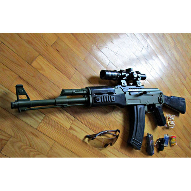 Детский пневматический АК-47 с оптическим прицелом (арт JF-20) - фото 3 - id-p89470877