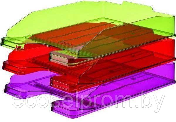 Лоток для бумаг горизонтальный Стамм "Эксперт", тонированный, цвет лайм ЛТ206 - фото 3 - id-p89472260