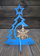 Елочка со звездой с подвесом снежинка, цвет: голубой