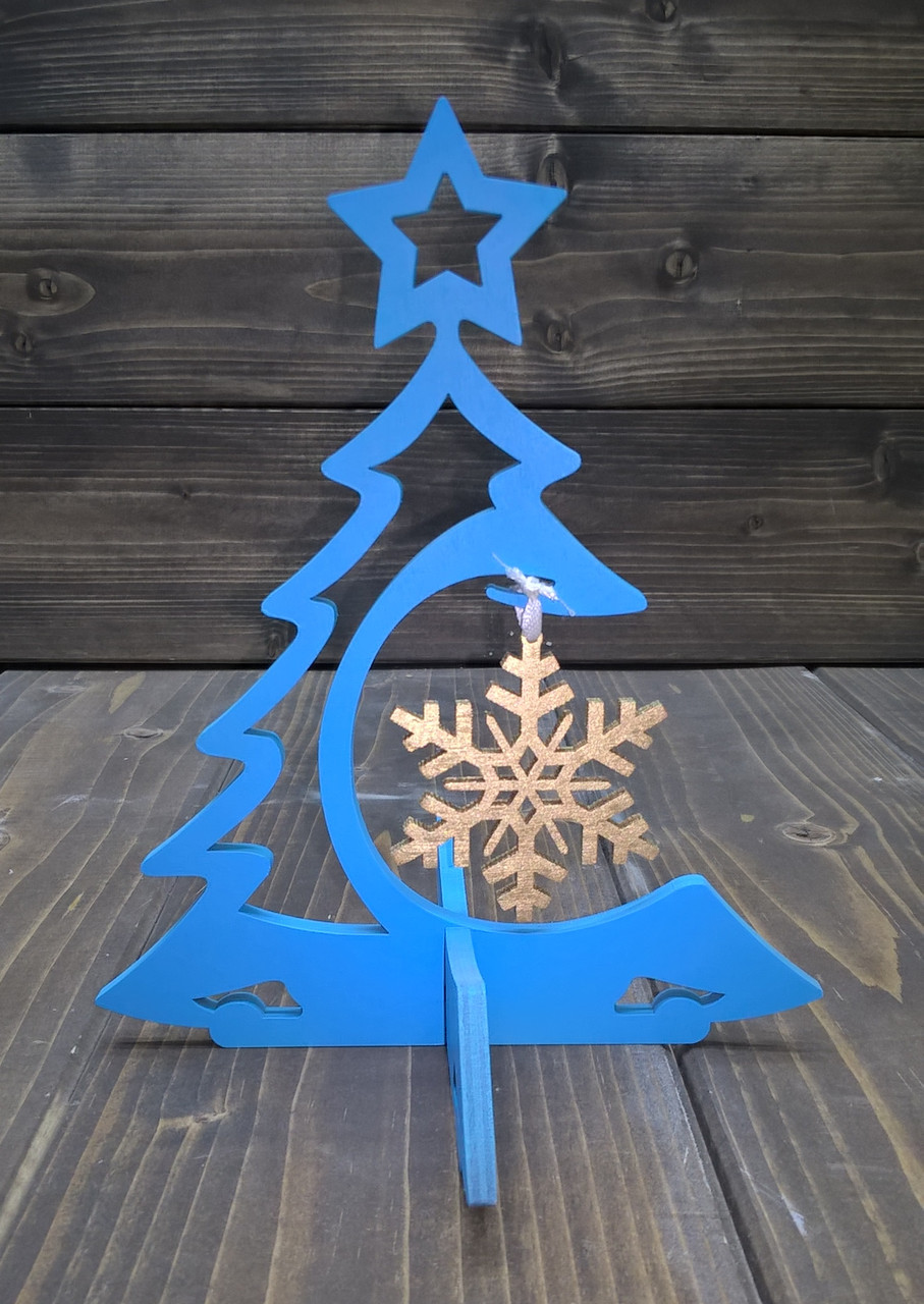 Елочка со звездой с подвесом снежинка, цвет: голубой - фото 1 - id-p89541703