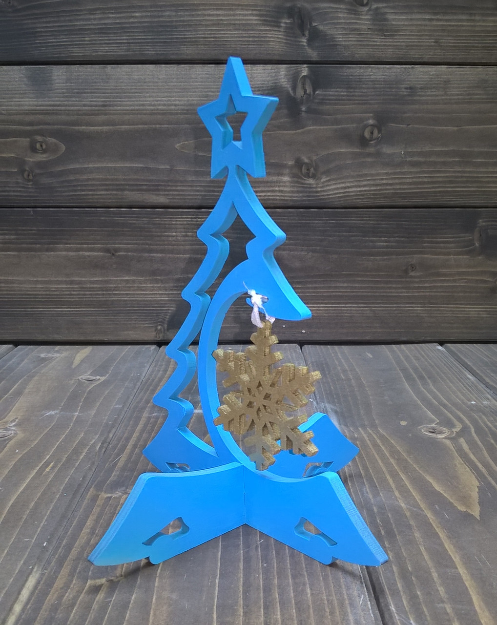 Елочка со звездой с подвесом снежинка, цвет: голубой - фото 2 - id-p89541703