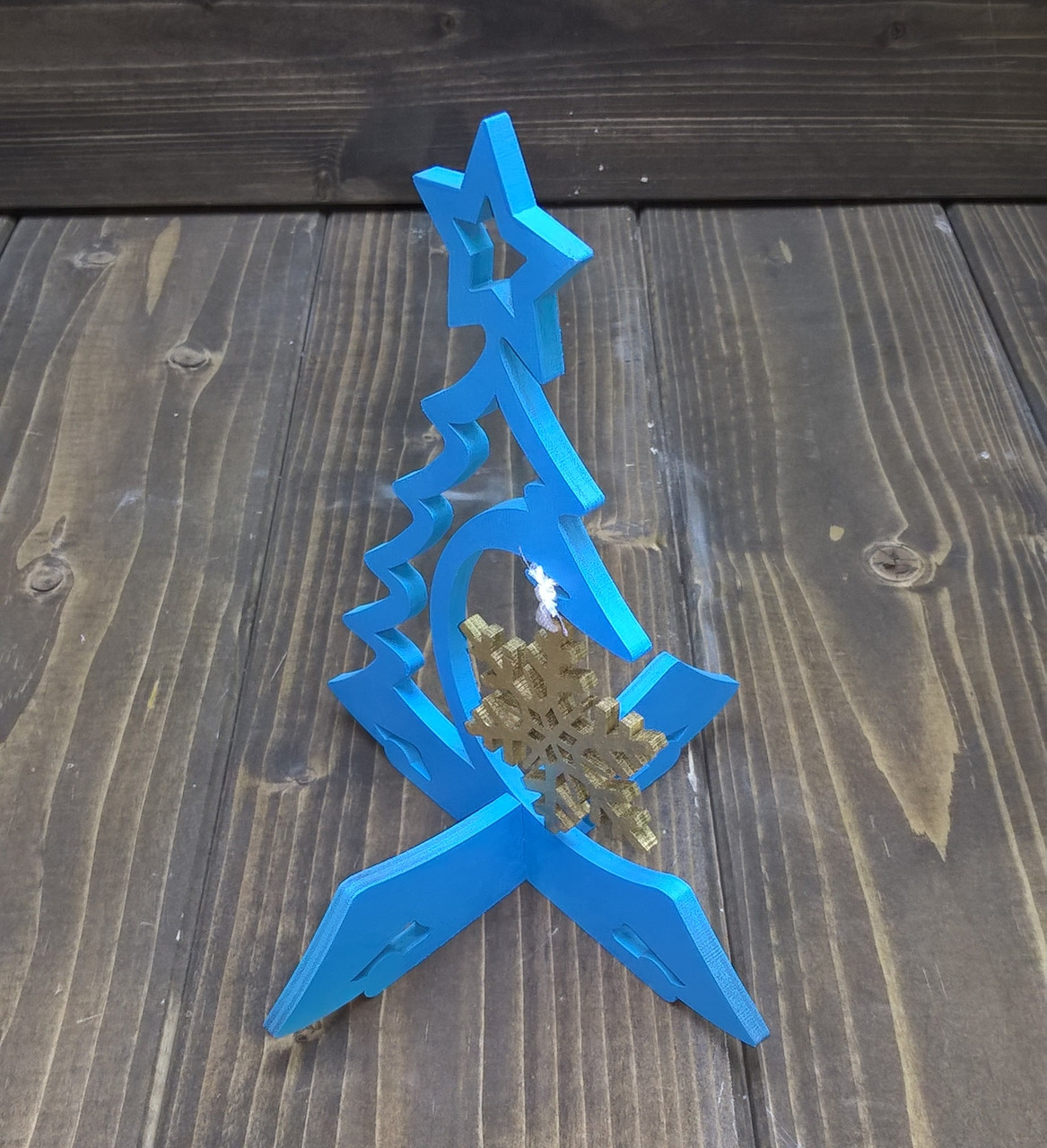 Елочка со звездой с подвесом снежинка, цвет: голубой - фото 3 - id-p89541703