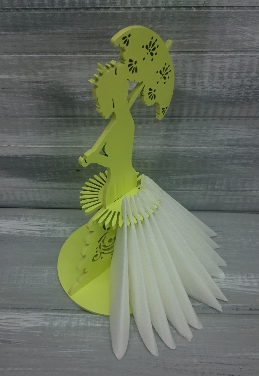 Салфетница "Дама с зонтиком", цвет: лимонный - фото 5 - id-p88208169