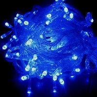 Гирлянда электрическая новогодняя (100 лампочек) синяя Led - фото 1 - id-p89542762