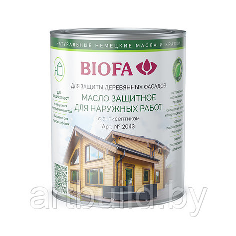 Масло защитное для наружных работ с антисептиком BIOFA 2043, фото 2