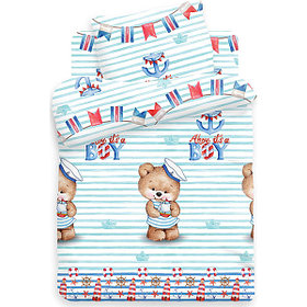 Детское постельное белье в кроватку «Непоседа» Мишка морячок 395533 (Детский)
