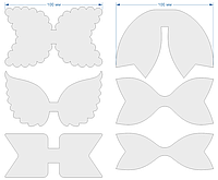 Набор шаблонов для бантиков , ПЭТ 0,7 мм (1уп = 5наборов) 100