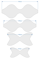 Набор шаблонов для бантиков , ПЭТ 0,7 мм (1уп = 5наборов) 150
