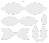 Набор шаблонов для бантиков , ПЭТ 0,7 мм (1уп = 5наборов) 180