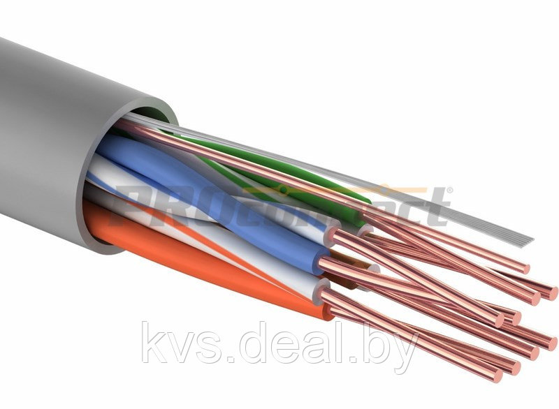 Кабель UTP PROconnect 4PR 24AWG, CCA, CAT5e, PVC, серый, бухта 100 м - фото 1 - id-p89649688