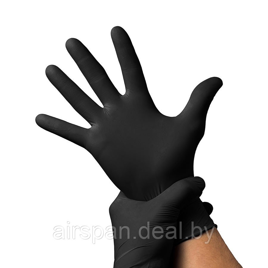 Перчатки нитриловые черные 100 шт. размер S, XS - фото 1 - id-p89660262